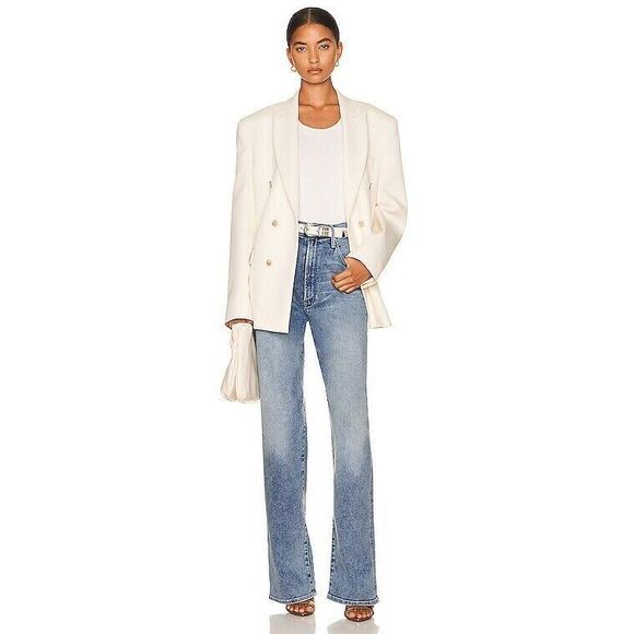 NWT Mother Superior High Waisted Tunnel Vision Sneak Wide Leg Jeans Twice Shy 32